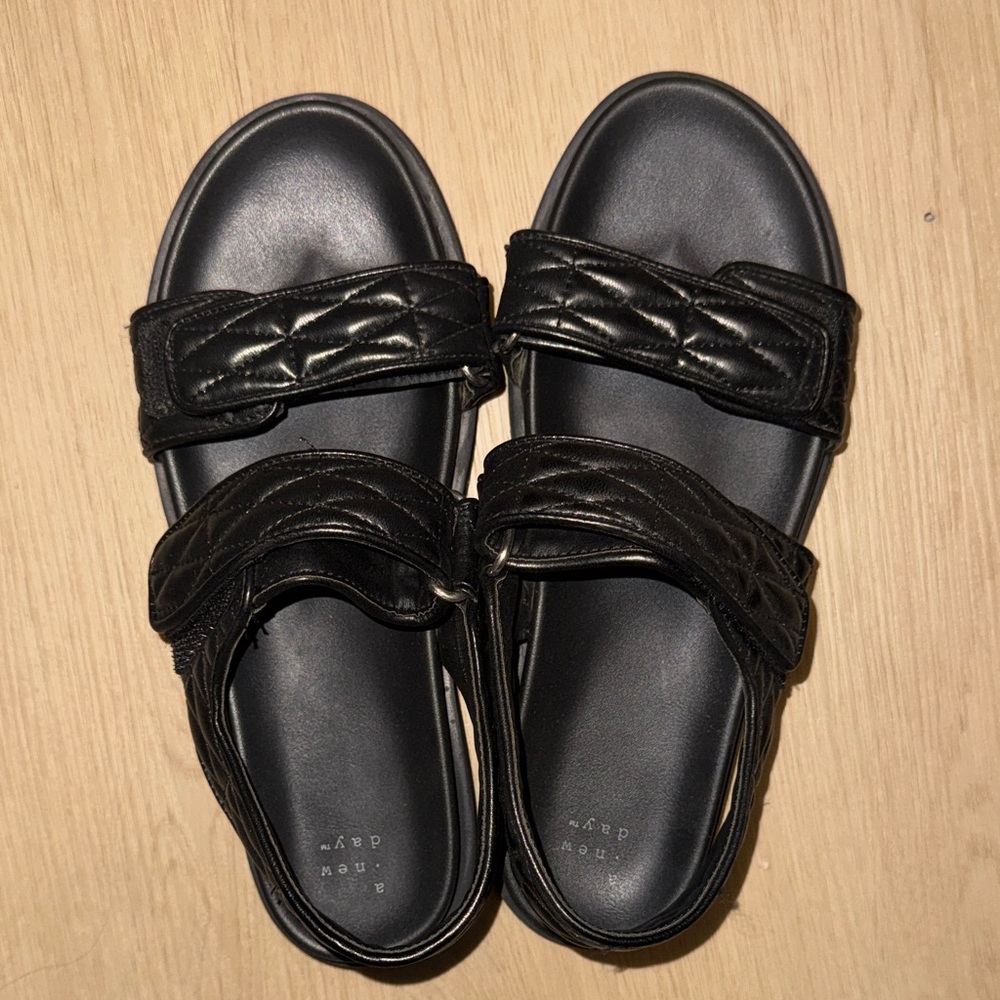 Target Black Quilted Sandals